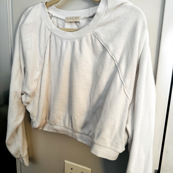 SUZIE KONDI white terry cropped sweatshirt - Picture 5 of 5